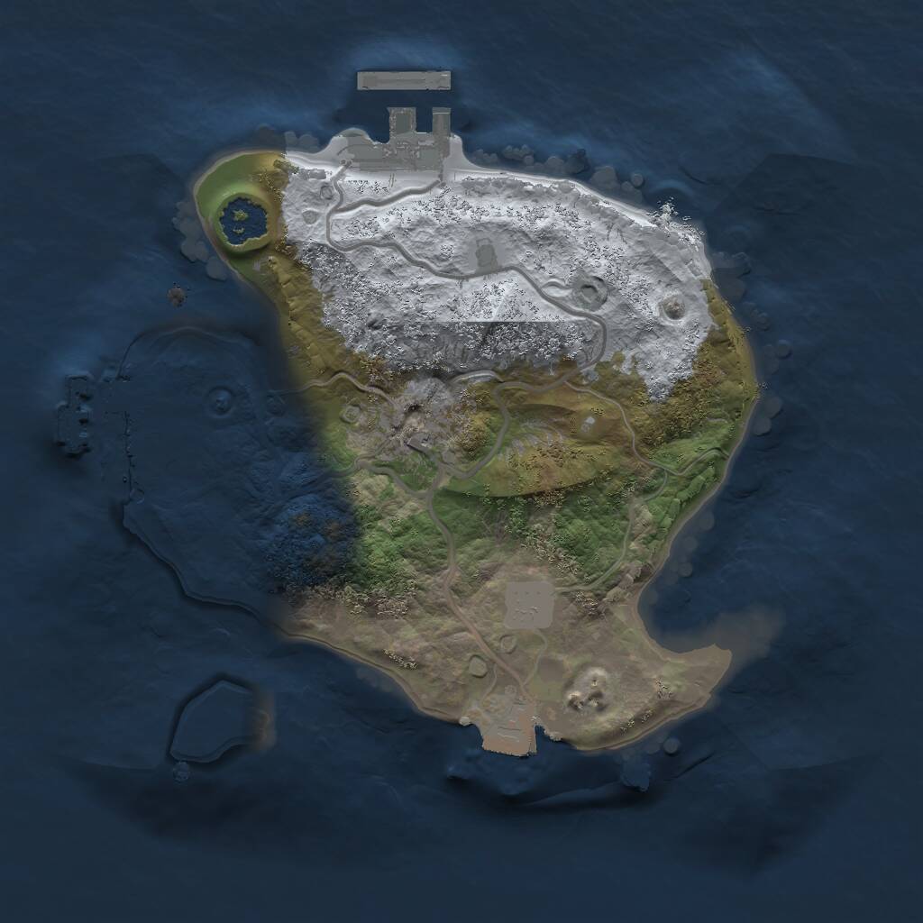 Rust Map: Procedural Map, Size: 2000, Seed: 25123, 3 Monuments