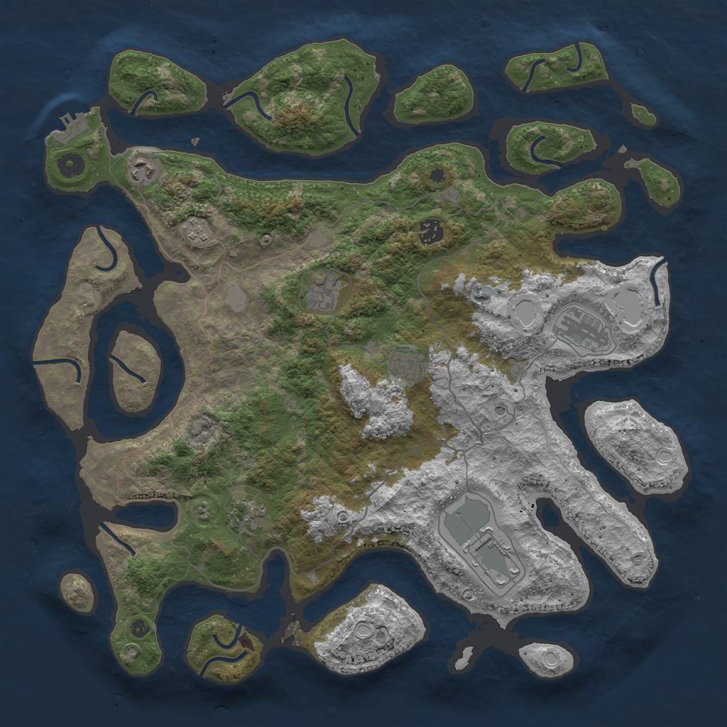 Rust Map: Procedural Map, Size: 4250, Seed: 971695909, 15 Monuments