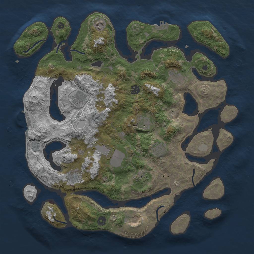 Rust Map: Procedural Map, Size: 4000, Seed: 210713270, 19 Monuments