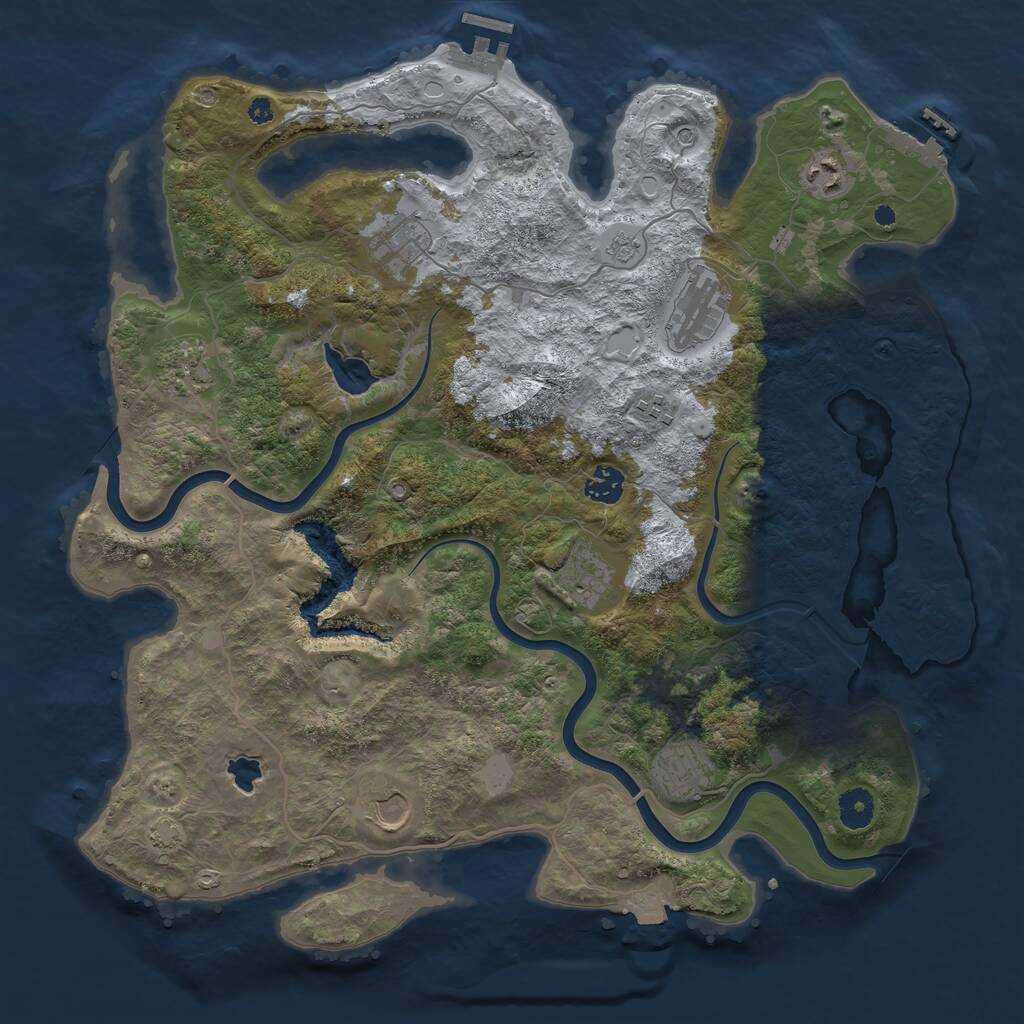 Rust Map: Procedural Map, Size: 4000, Seed: 1413586861, 15 Monuments