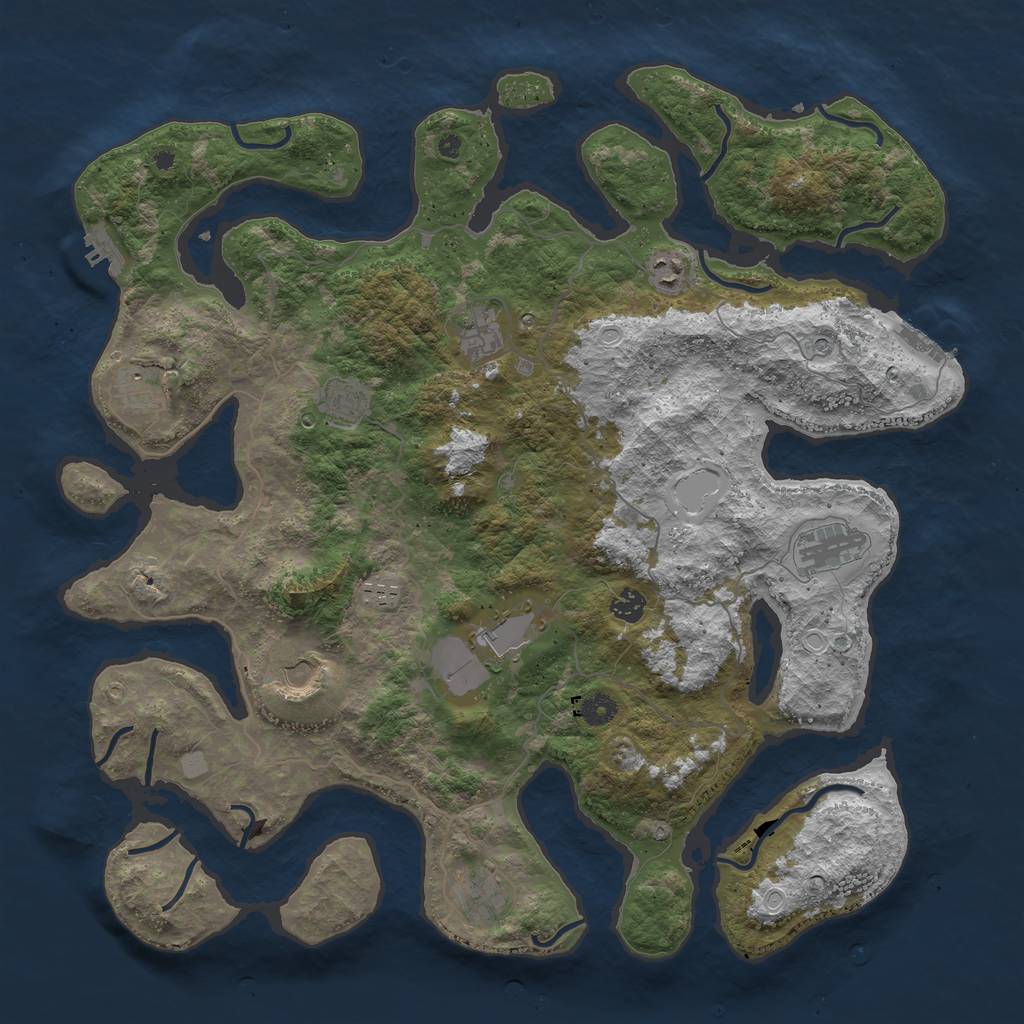 Rust Map: Procedural Map, Size: 4500, Seed: 268324756, 18 Monuments