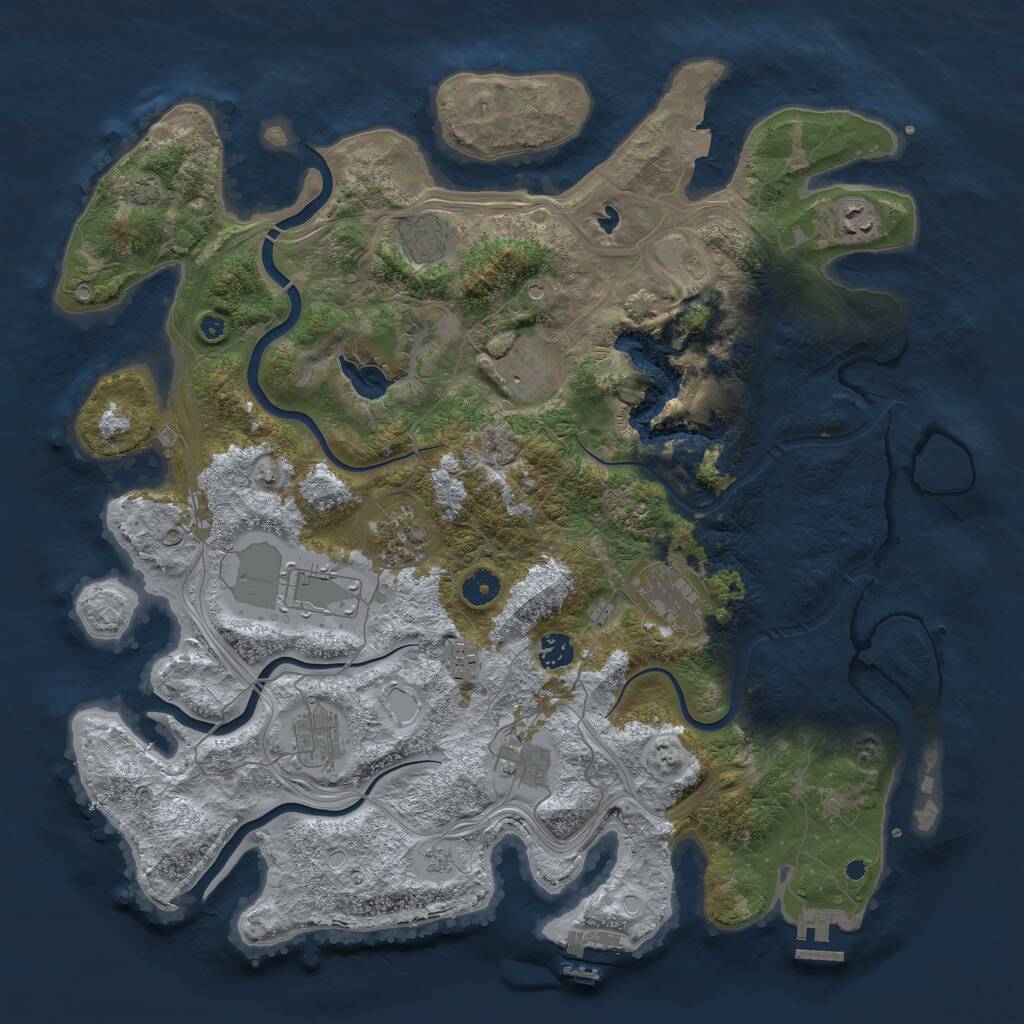 Rust Map: Procedural Map, Size: 4300, Seed: 5746875, 16 Monuments