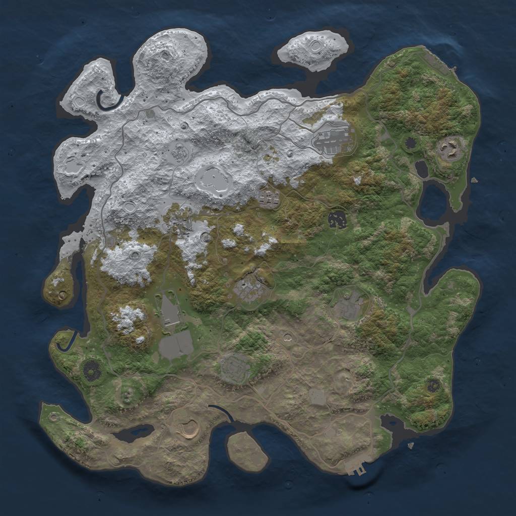 Rust Map: Procedural Map, Size: 4000, Seed: 2564787, 19 Monuments