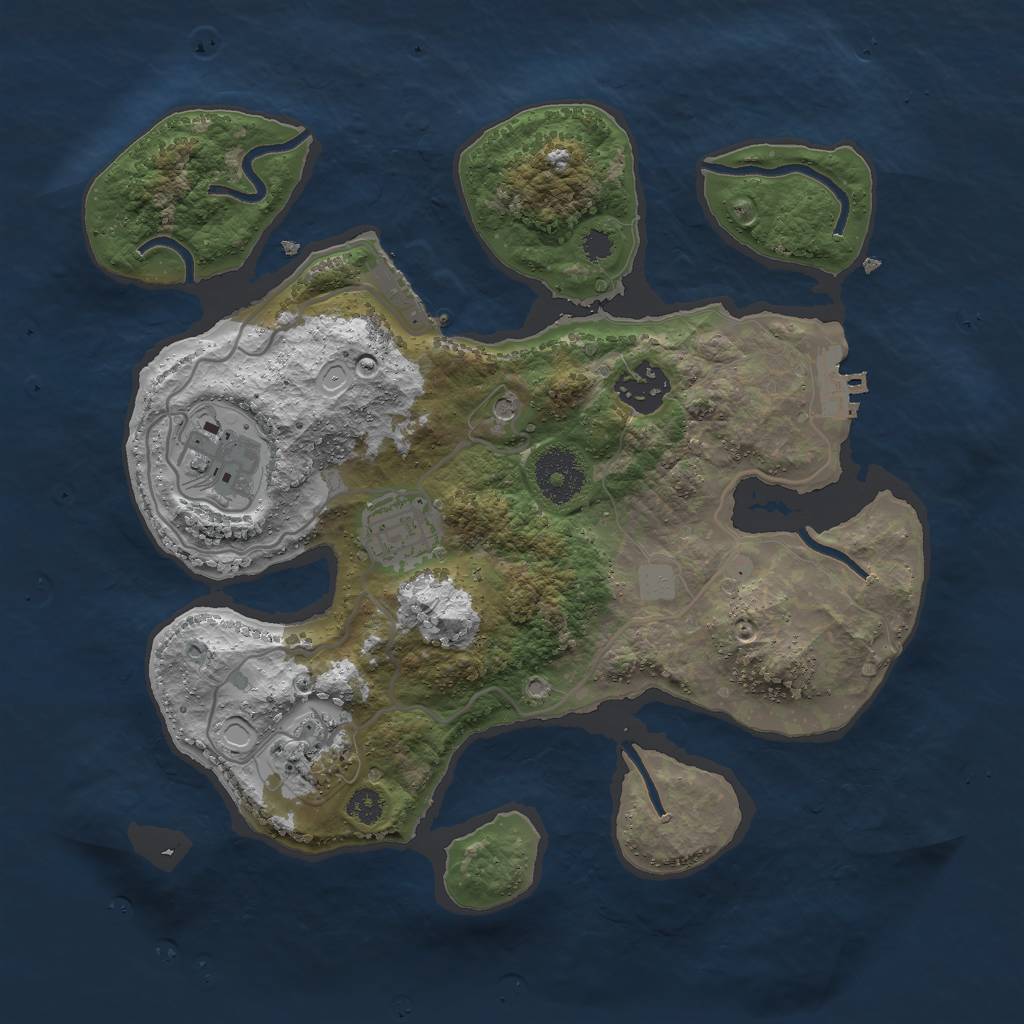 Rust Map: Procedural Map, Size: 3000, Seed: 3330, 12 Monuments