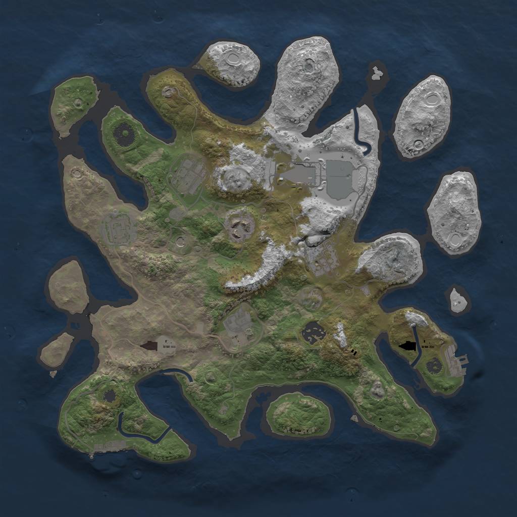 Rust Map: Procedural Map, Size: 3500, Seed: 88691, 15 Monuments