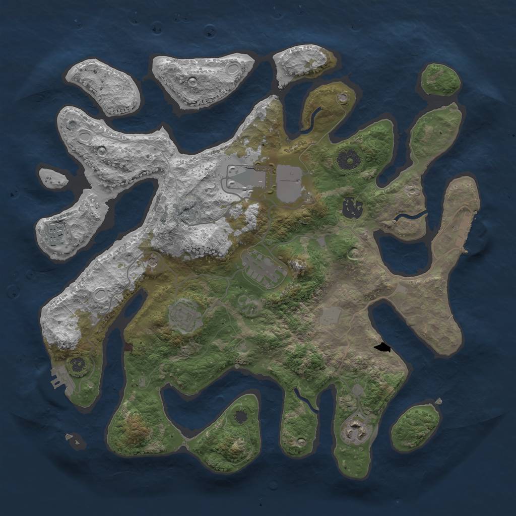 Rust Map: Procedural Map, Size: 3600, Seed: 81319628, 14 Monuments