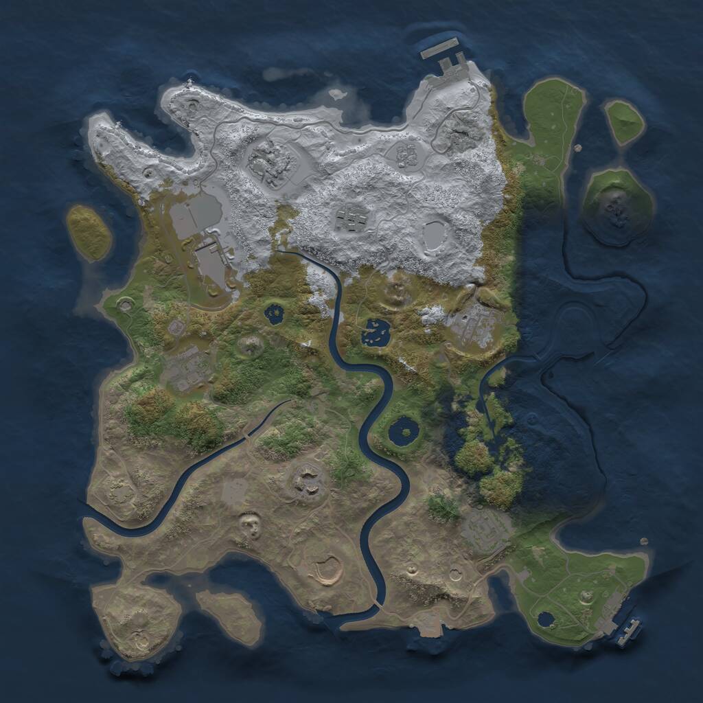 Rust Map: Procedural Map, Size: 3600, Seed: 23100, 15 Monuments
