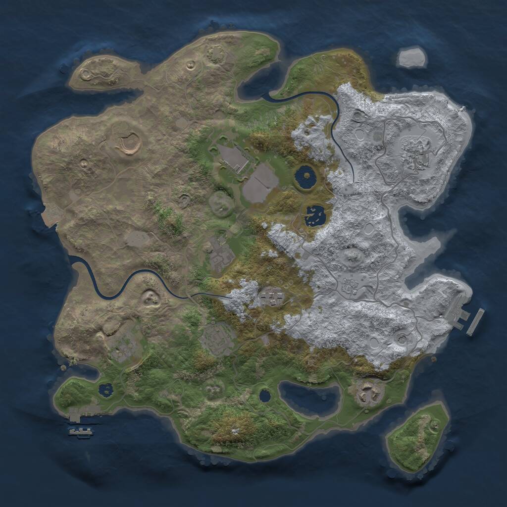 Rust Map: Procedural Map, Size: 3500, Seed: 1477852069, 15 Monuments