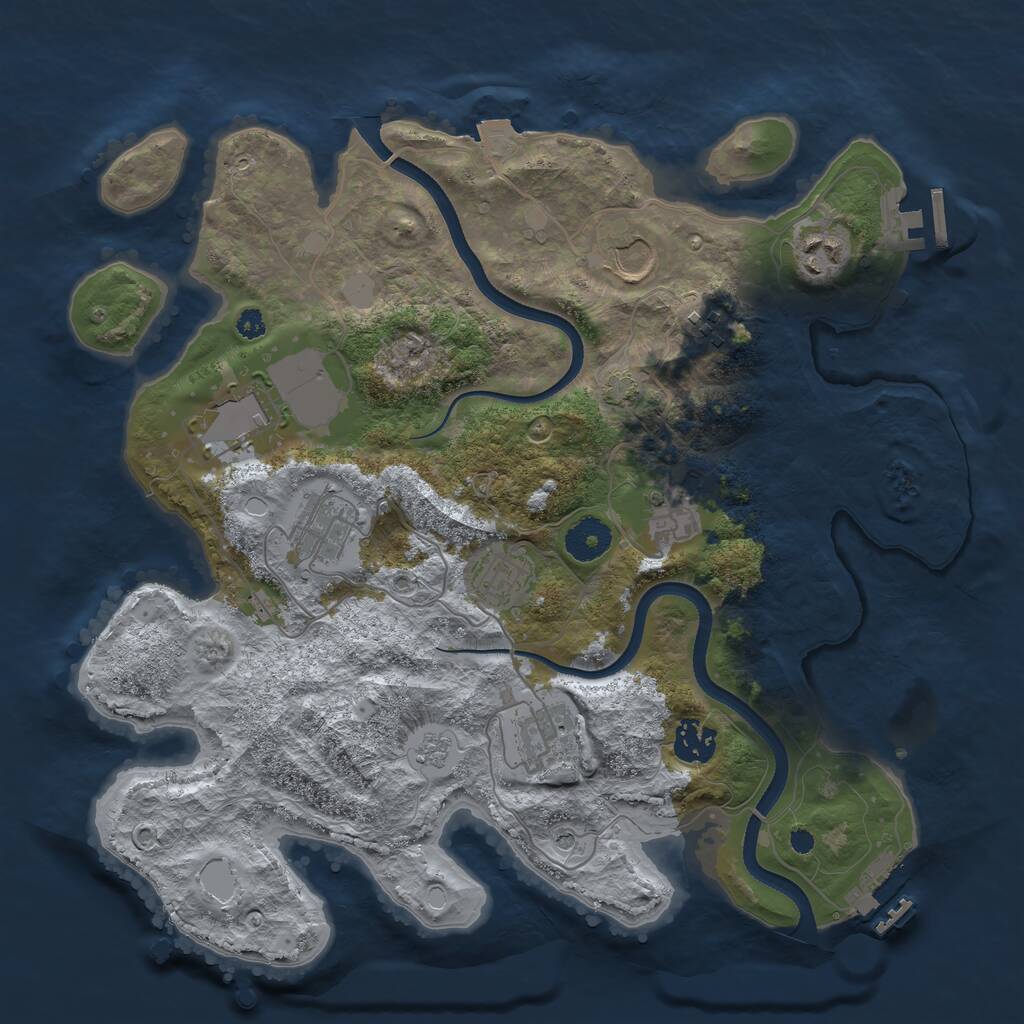 Rust Map: Procedural Map, Size: 3500, Seed: 31779578, 15 Monuments
