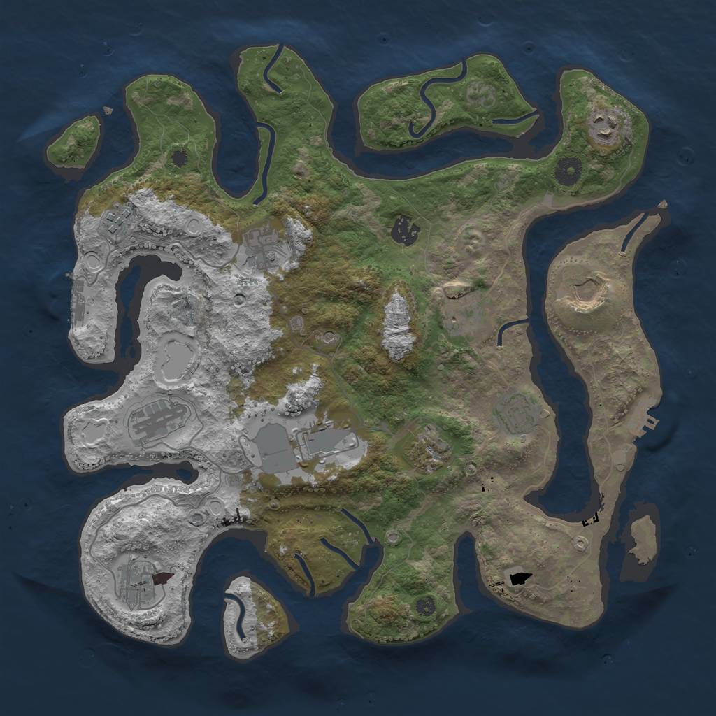 Rust Map: Procedural Map, Size: 3800, Seed: 7938, 19 Monuments