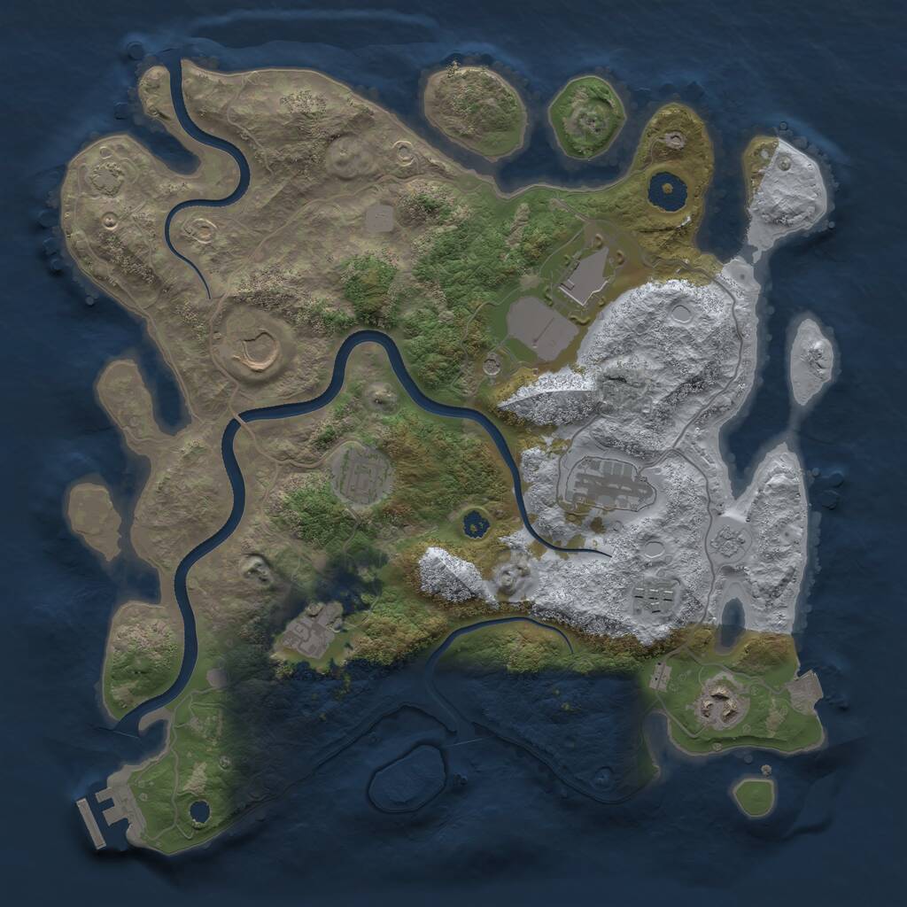 Rust Map: Procedural Map, Size: 3500, Seed: 50295, 12 Monuments