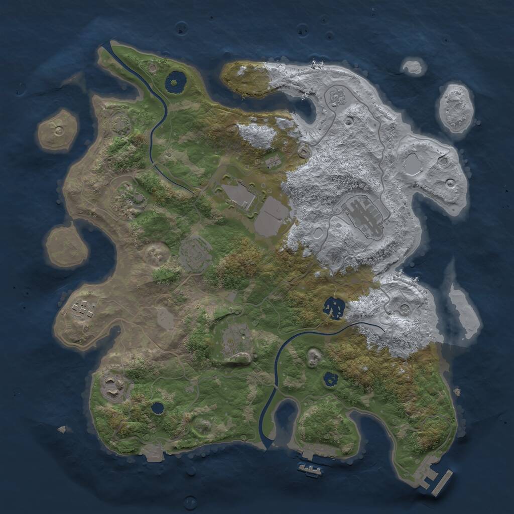 Rust Map: Procedural Map, Size: 3500, Seed: 5869107, 14 Monuments