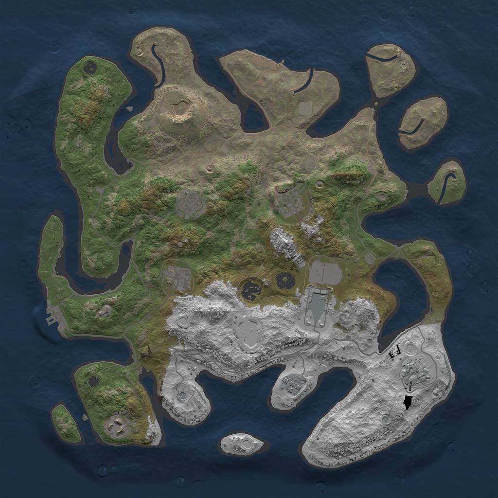 Rust Map: Procedural Map, Size: 4000, Seed: 285092627, 17 Monuments