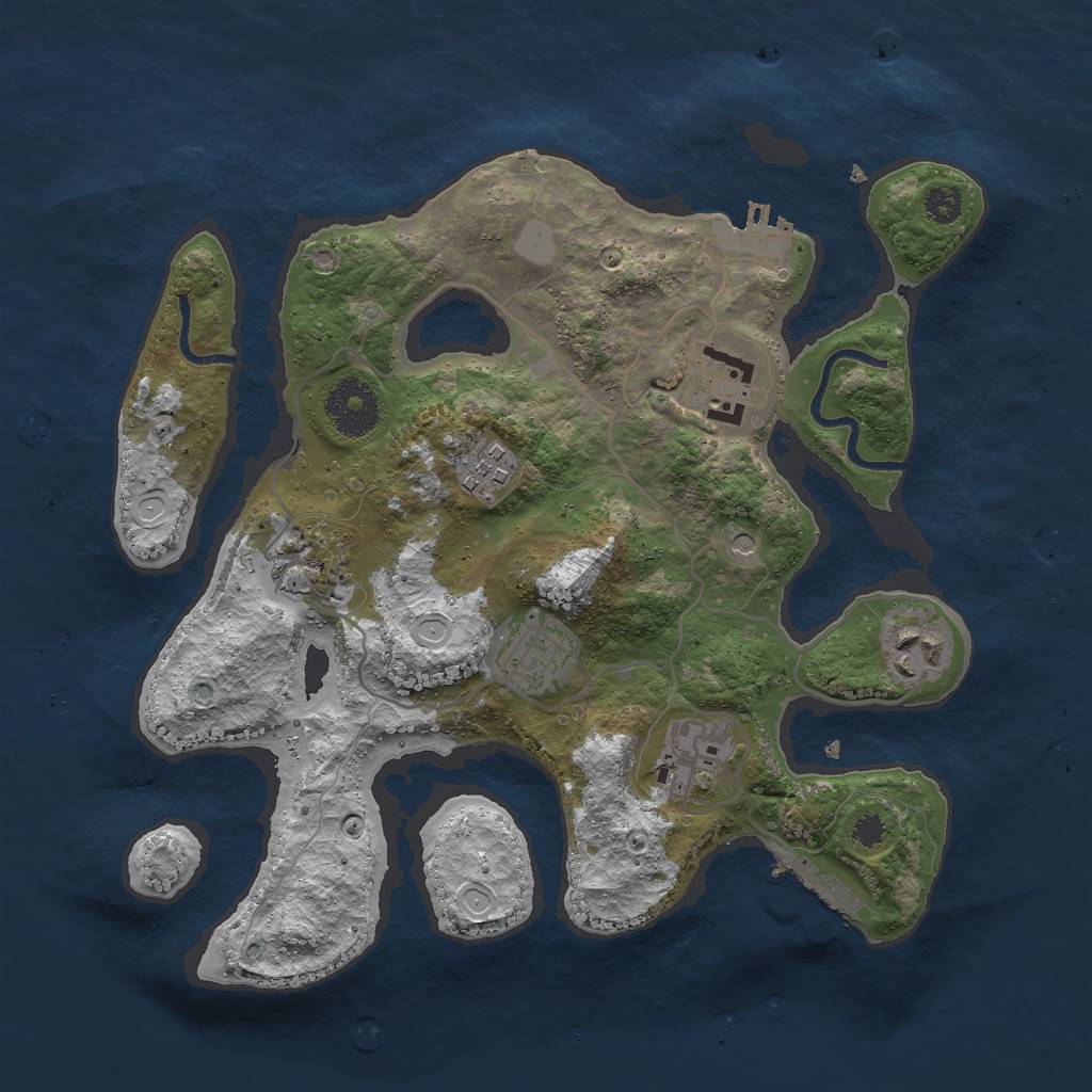 Rust Map: Procedural Map, Size: 3000, Seed: 154, 14 Monuments