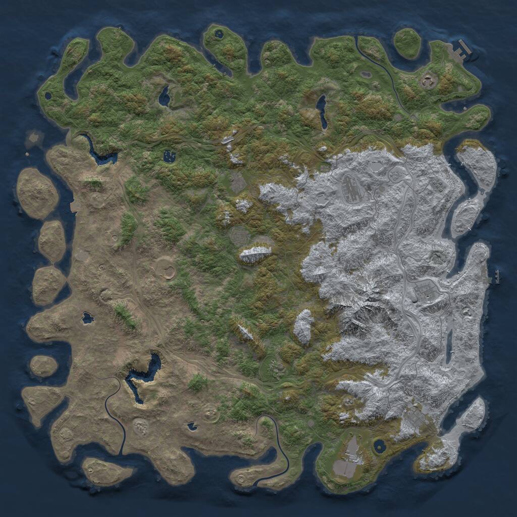 Rust Map: Procedural Map, Size: 6000, Seed: 6815, 17 Monuments