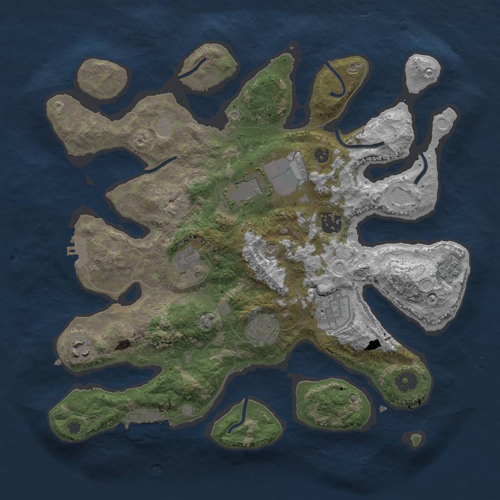Rust Map: Procedural Map, Size: 3500, Seed: 748982090, 15 Monuments