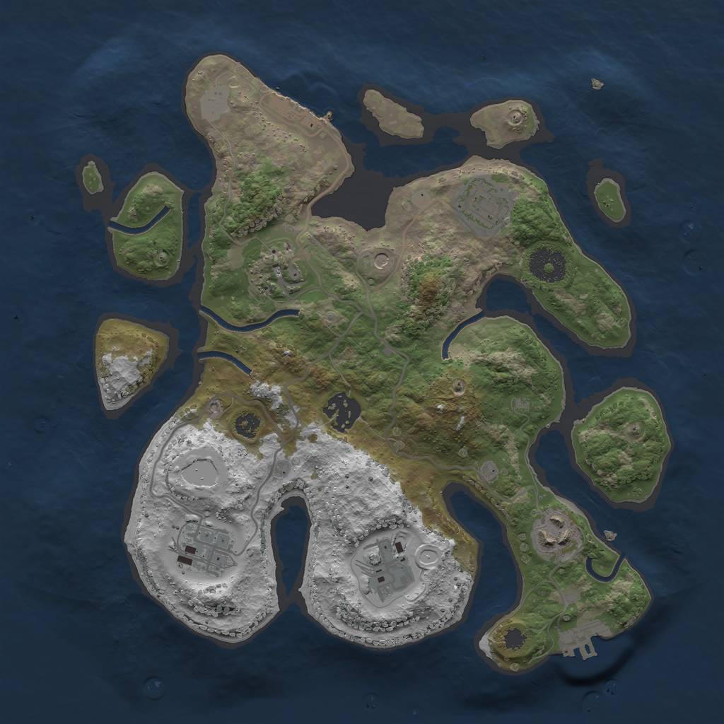 Rust Map: Procedural Map, Size: 3000, Seed: 103525395, 14 Monuments
