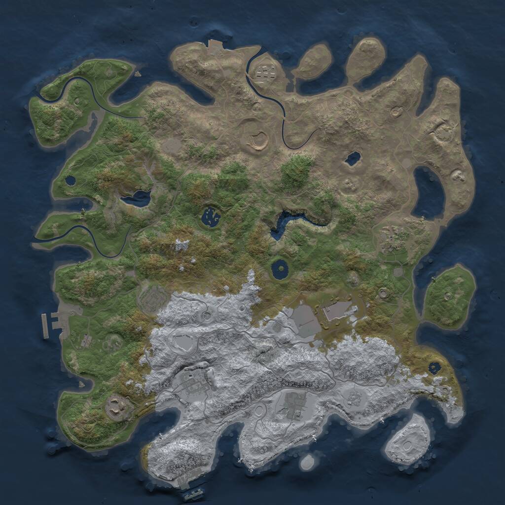Rust Map: Procedural Map, Size: 4100, Seed: 144, 15 Monuments