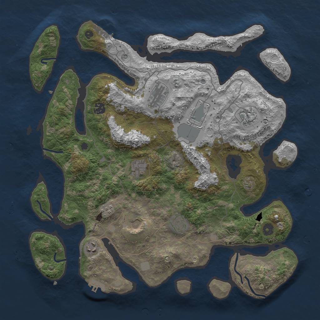 Rust Map: Procedural Map, Size: 4000, Seed: 19112021, 17 Monuments