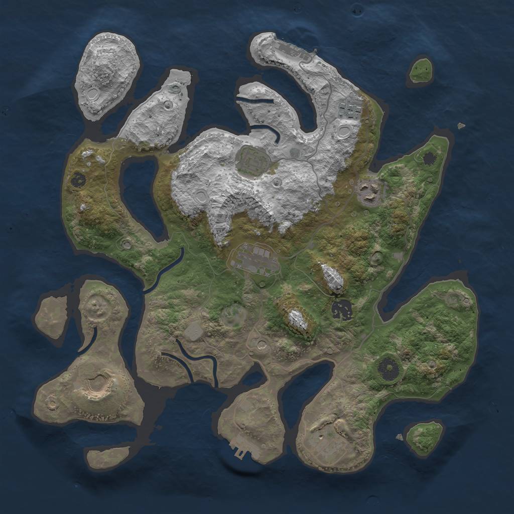 Rust Map: Procedural Map, Size: 3550, Seed: 96353, 15 Monuments