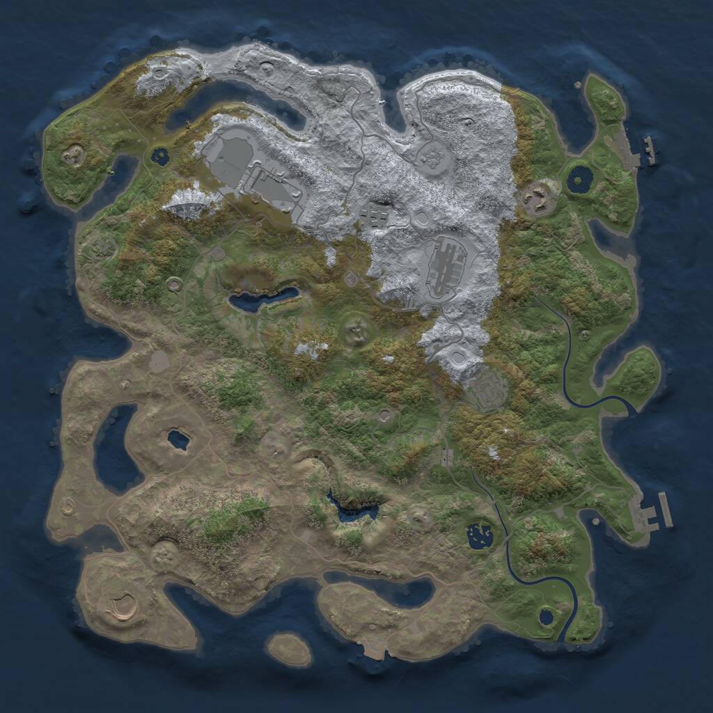 Rust Map: Procedural Map, Size: 4000, Seed: 2299082, 13 Monuments