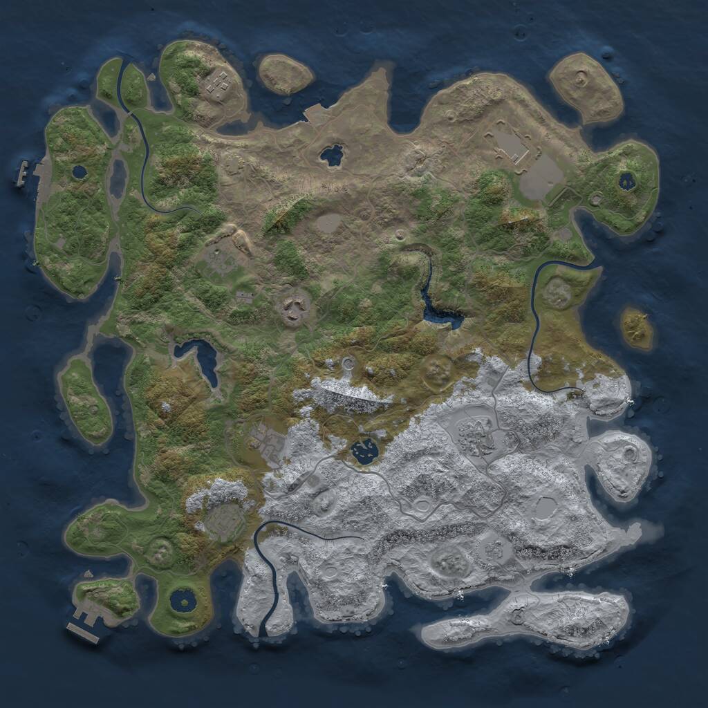 Rust Map: Procedural Map, Size: 4200, Seed: 148, 14 Monuments