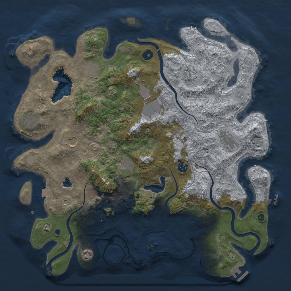 Rust Map: Procedural Map, Size: 4213, Seed: 90053255, 16 Monuments