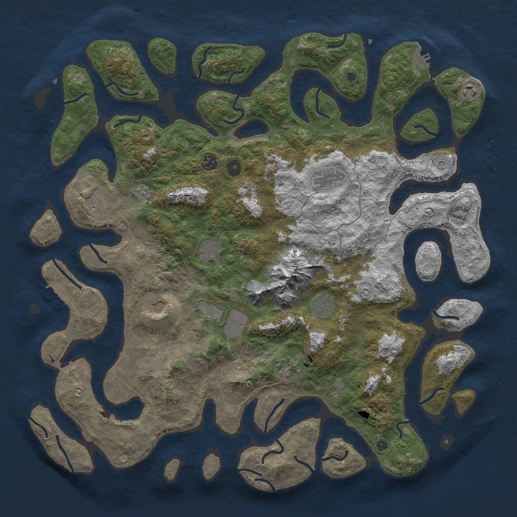 Rust Map: Procedural Map, Size: 5000, Seed: 18112021, 18 Monuments
