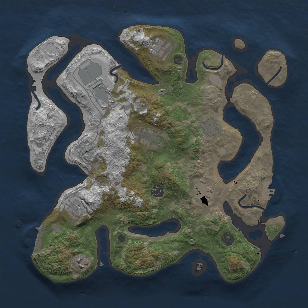 Rust Map: Procedural Map, Size: 3500, Seed: 1873188438, 16 Monuments
