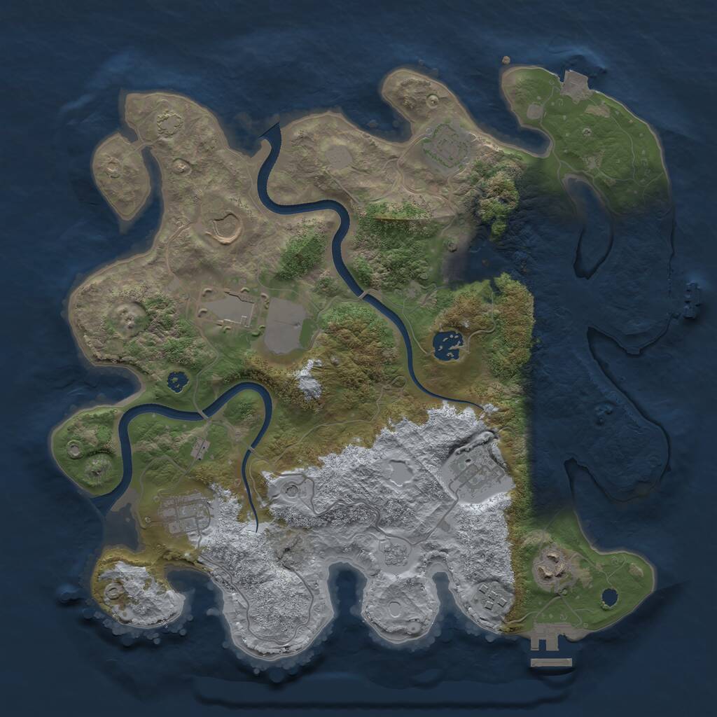 Rust Map: Procedural Map, Size: 3500, Seed: 419969208, 15 Monuments