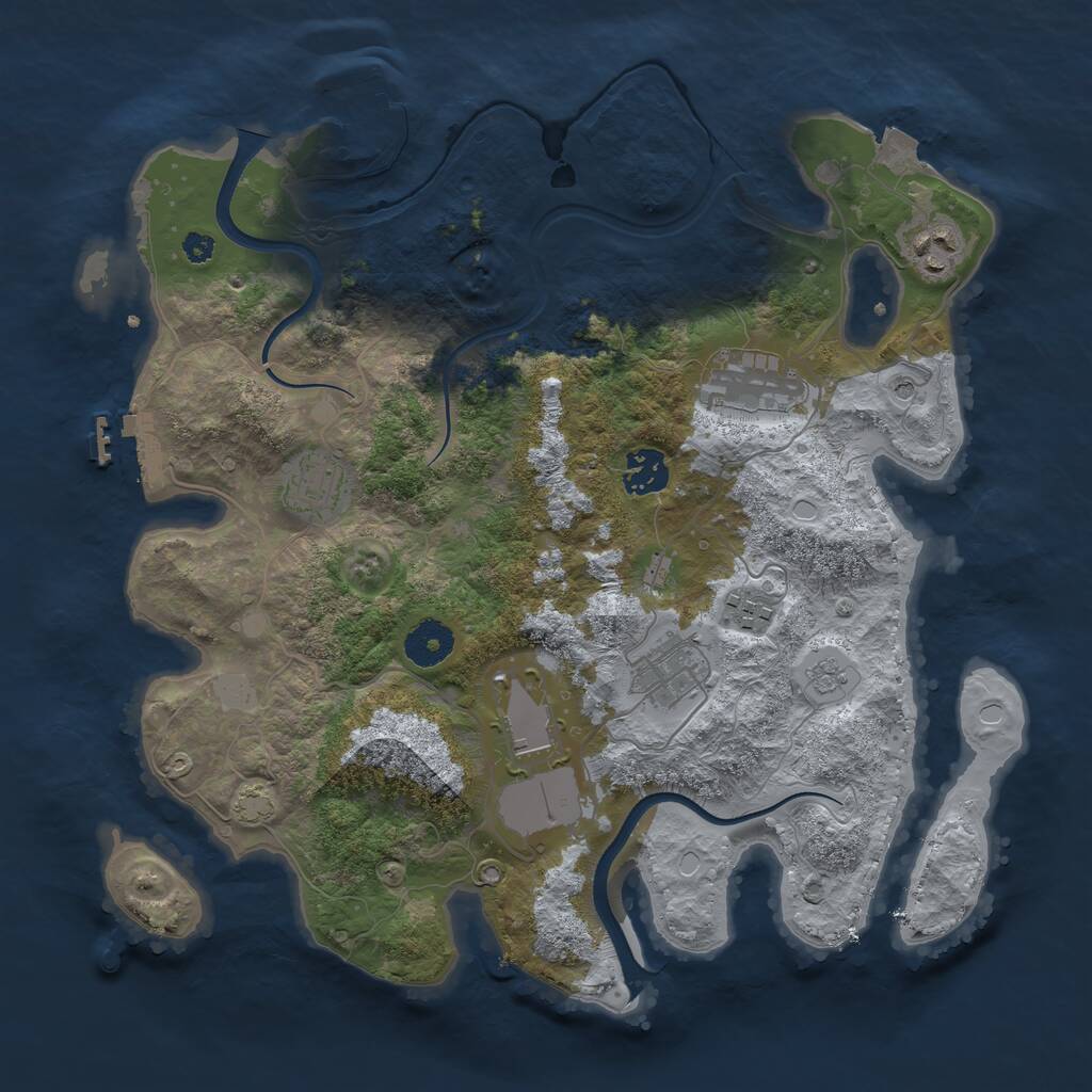 Rust Map: Procedural Map, Size: 3500, Seed: 11202021, 13 Monuments