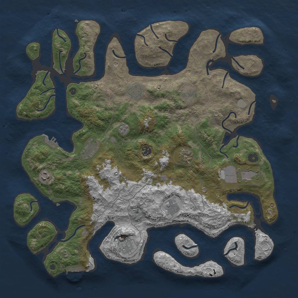 Rust Map: Procedural Map, Size: 4500, Seed: 917878968, 18 Monuments