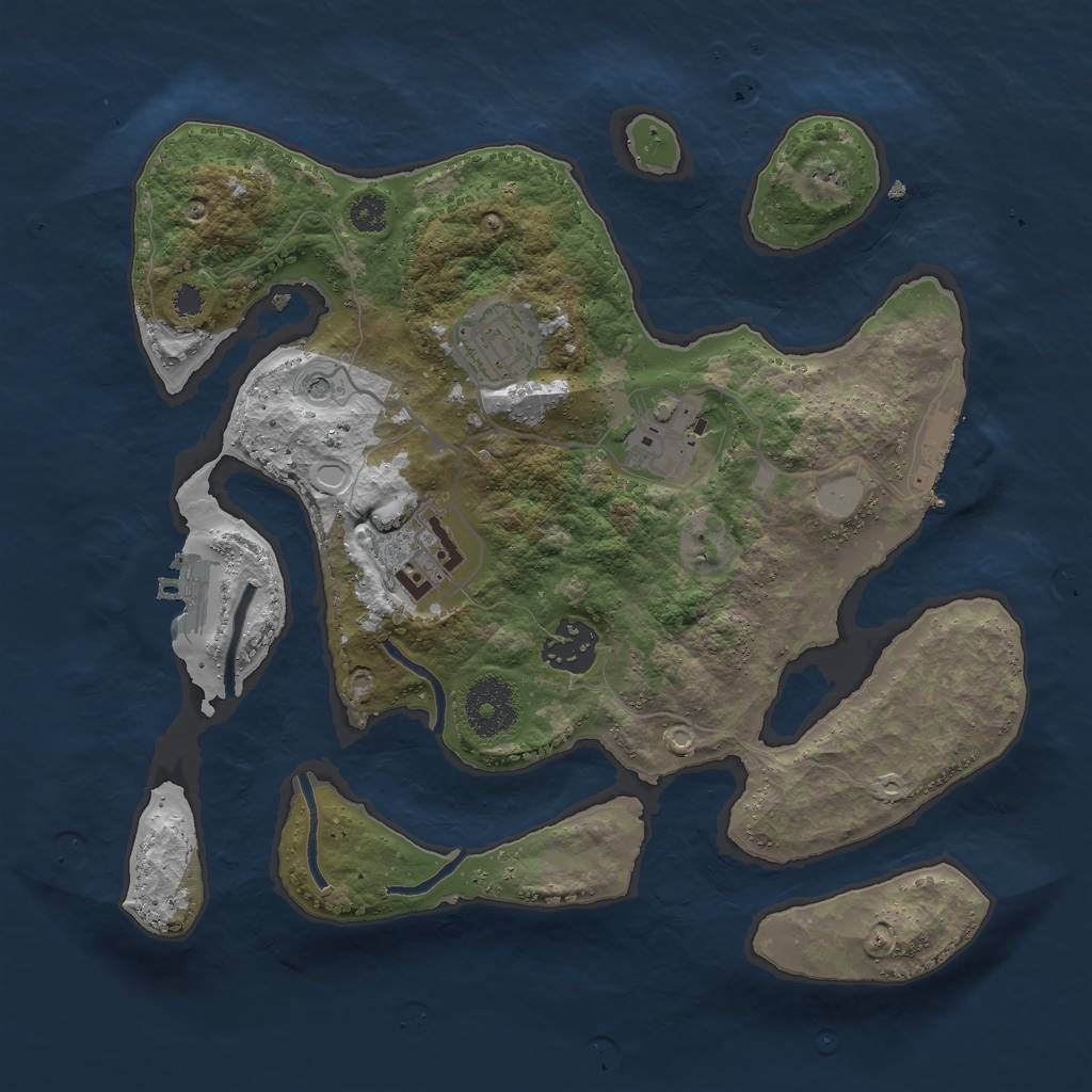 Rust Map: Procedural Map, Size: 3000, Seed: 486006, 12 Monuments