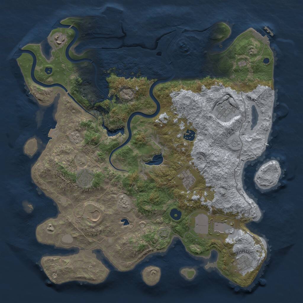 Rust Map: Procedural Map, Size: 4000, Seed: 812436032, 15 Monuments