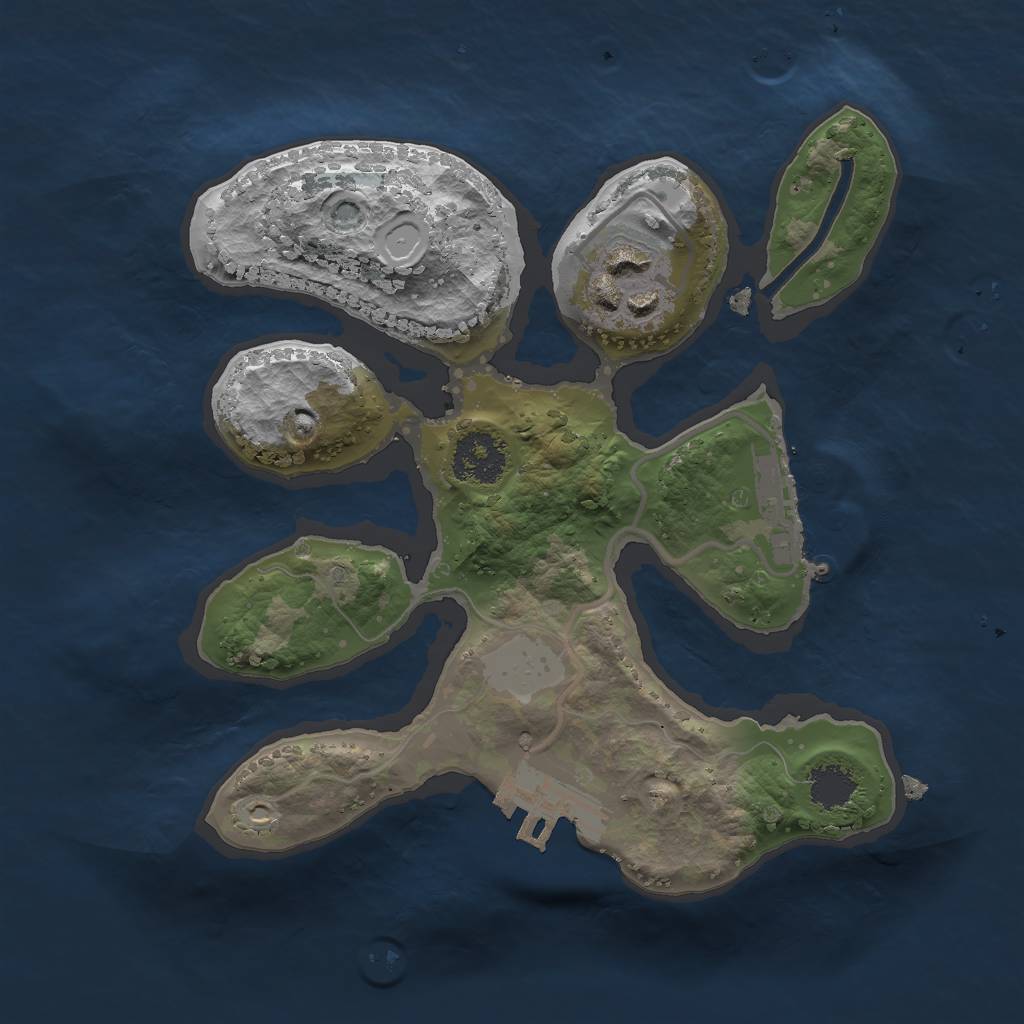 Rust Map: Procedural Map, Size: 2000, Seed: 1639834595, 8 Monuments