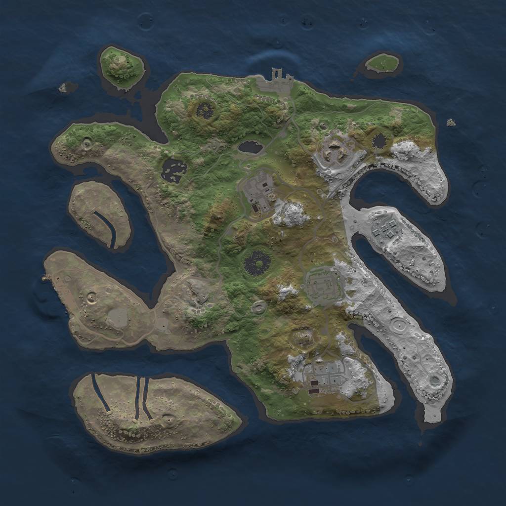 Rust Map: Procedural Map, Size: 3000, Seed: 497978, 13 Monuments