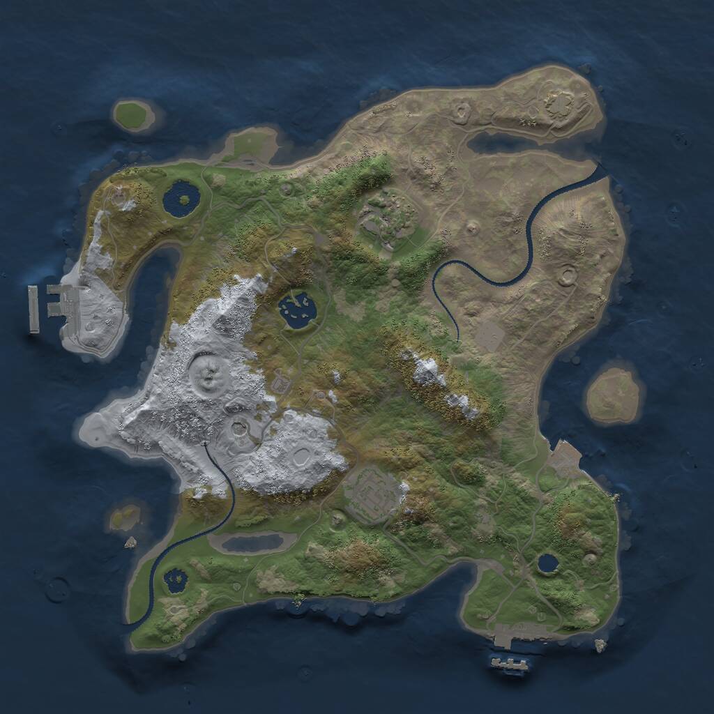 Rust Map: Procedural Map, Size: 3000, Seed: 862193503, 8 Monuments