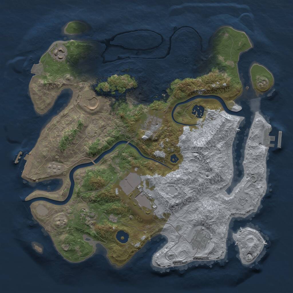 Rust Map: Procedural Map, Size: 3500, Seed: 20211118, 14 Monuments