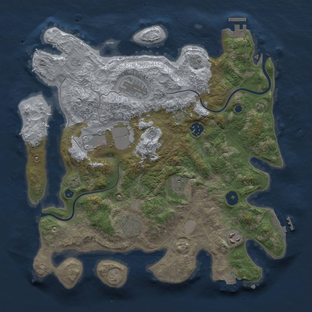 Rust Map: Procedural Map, Size: 3560, Seed: 255321932, 13 Monuments