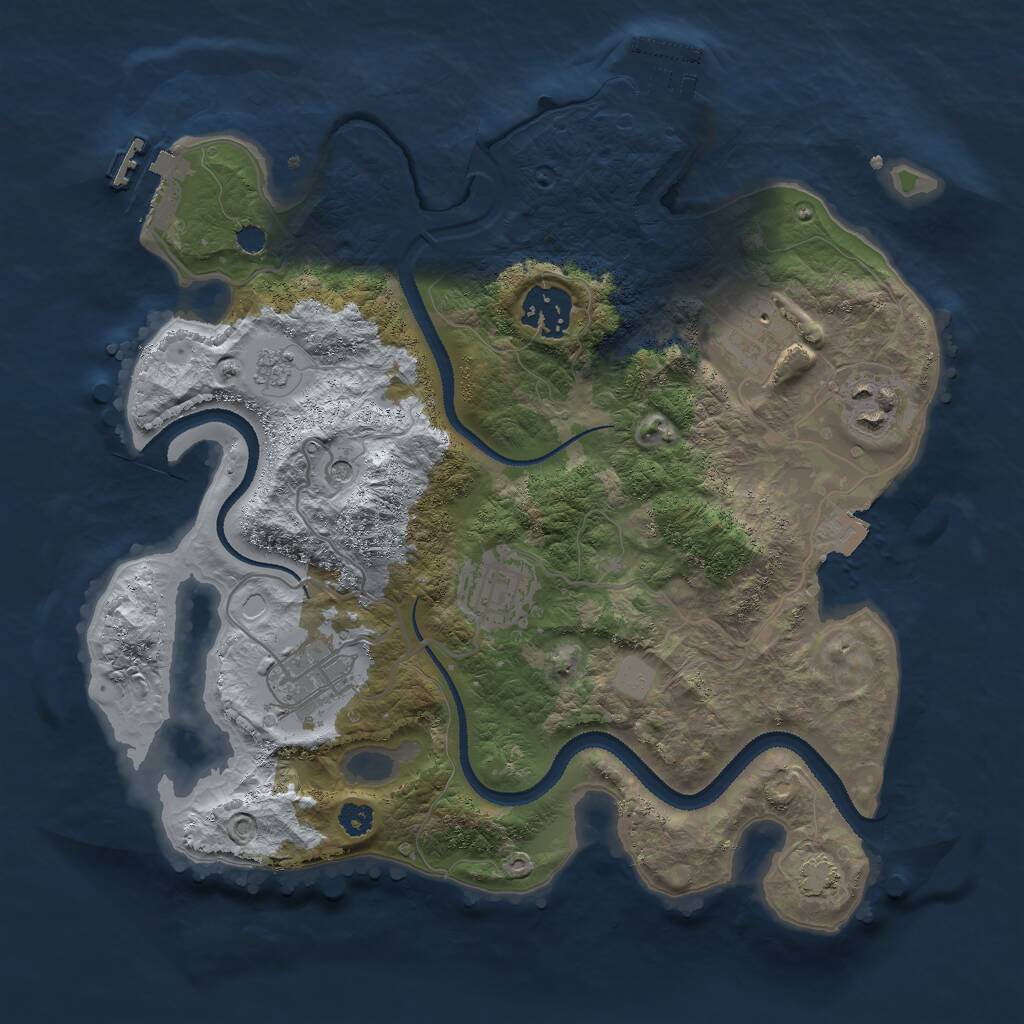 Rust Map: Procedural Map, Size: 3000, Seed: 1777346630, 11 Monuments