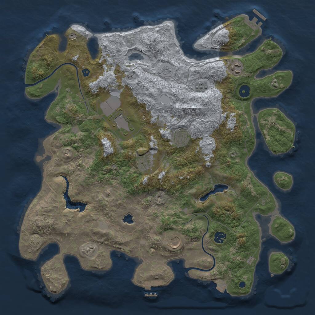 Rust Map: Procedural Map, Size: 4000, Seed: 787570, 13 Monuments