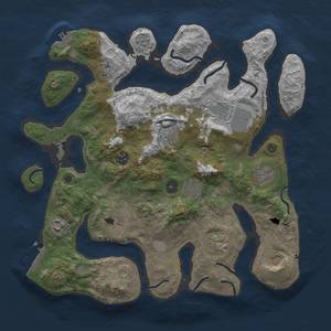 Thumbnail Rust Map: Procedural Map, Size: 3700, Seed: 1069533207, 18 Monuments