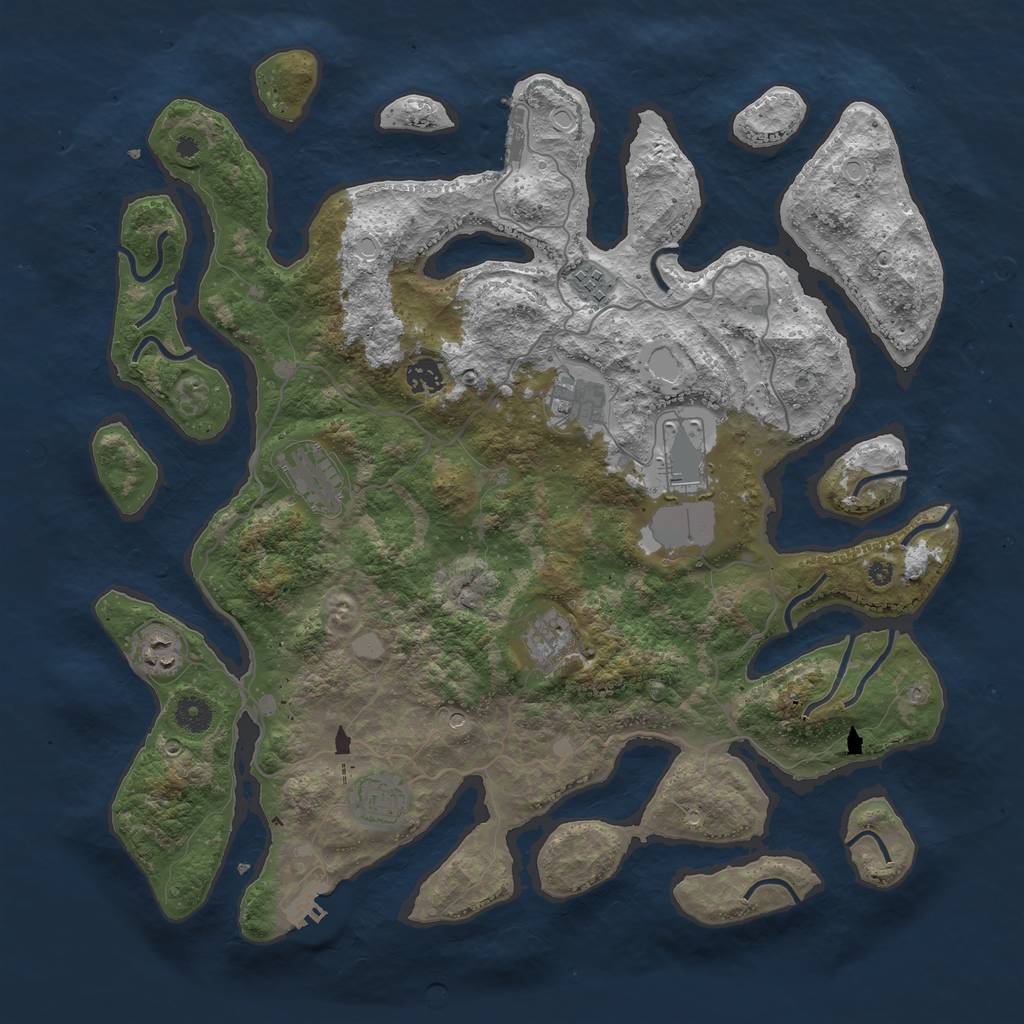 Rust Map: Procedural Map, Size: 4200, Seed: 777, 16 Monuments