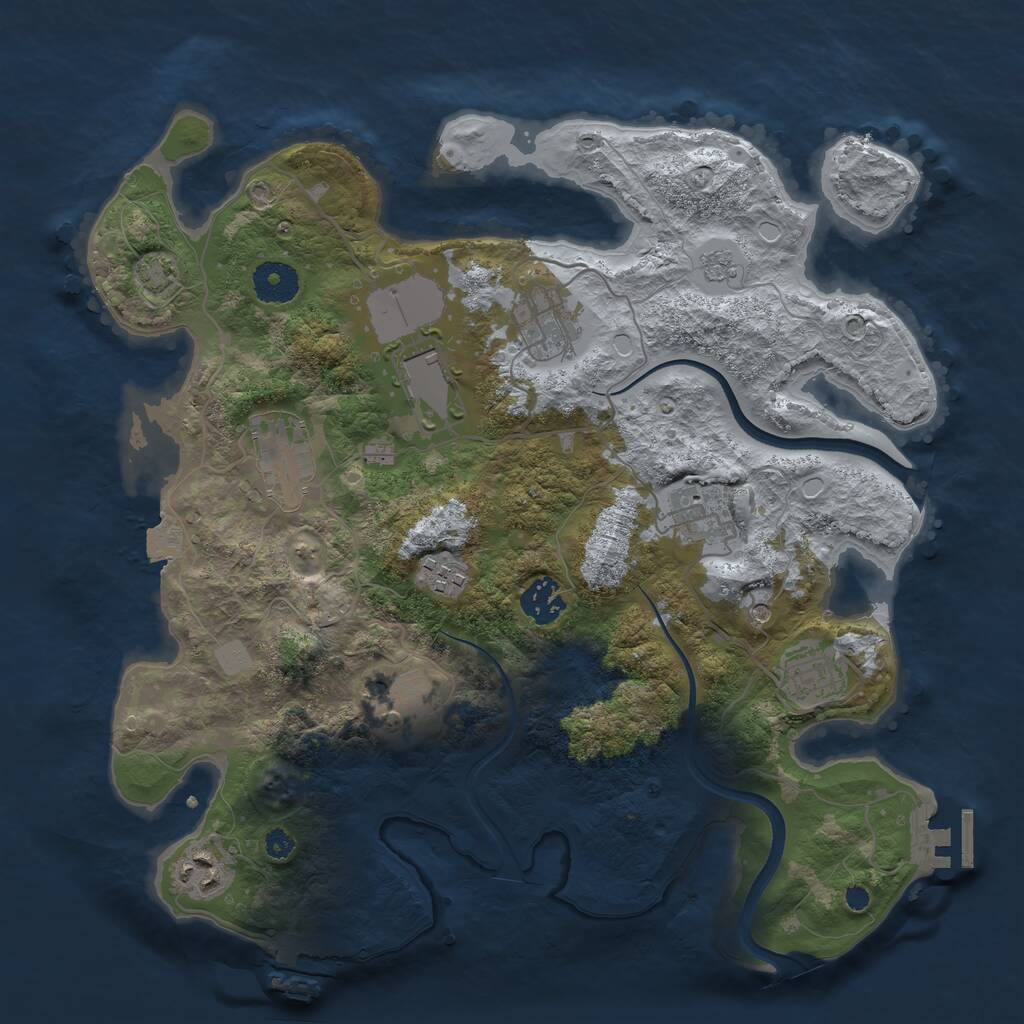 Rust Map: Procedural Map, Size: 3500, Seed: 14822243, 15 Monuments