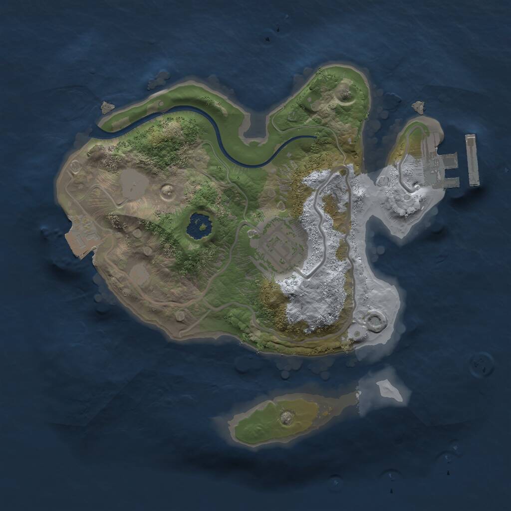 Rust Map: Procedural Map, Size: 2000, Seed: 34549050, 3 Monuments
