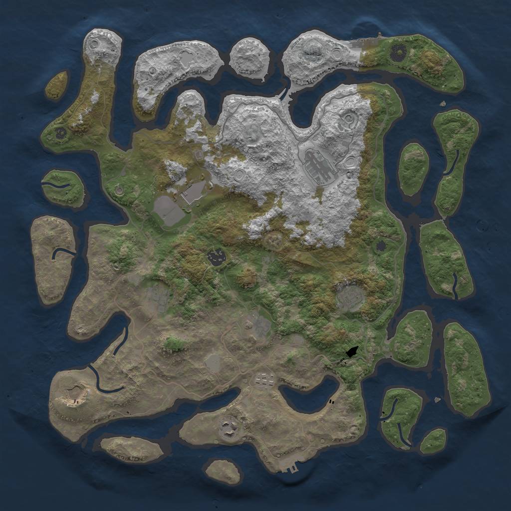 Rust Map: Procedural Map, Size: 4300, Seed: 61498468, 17 Monuments