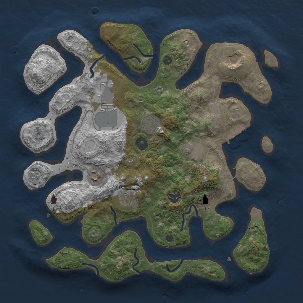 Rust Map: Procedural Map, Size: 3555, Seed: 42042069, 15 Monuments