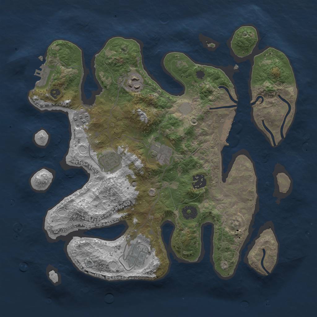 Rust Map: Procedural Map, Size: 3200, Seed: 91231131, 13 Monuments