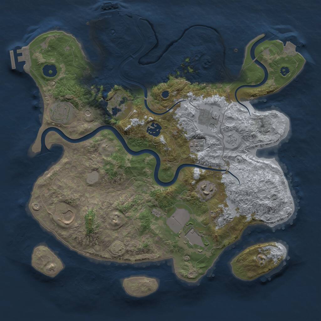 Rust Map: Procedural Map, Size: 3500, Seed: 2130757399, 15 Monuments