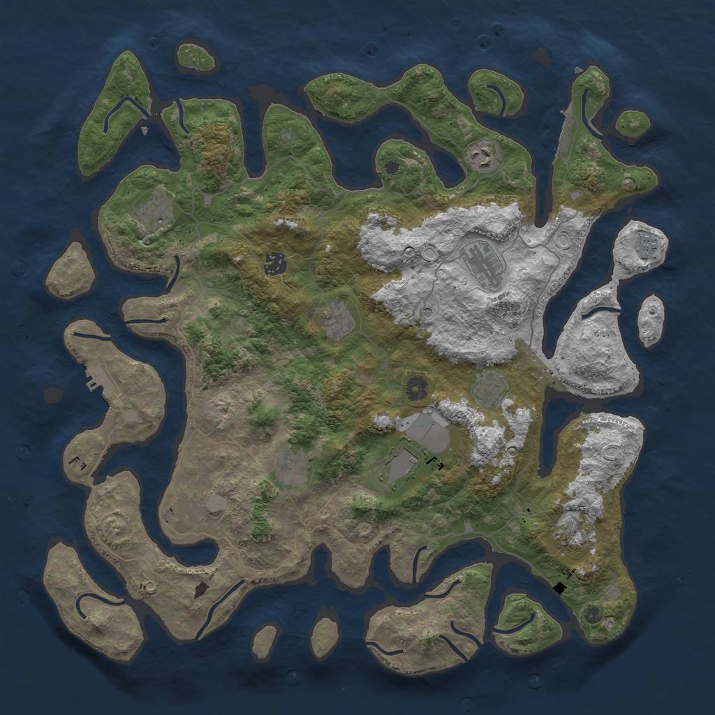 Rust Map: Procedural Map, Size: 4500, Seed: 18112021, 18 Monuments